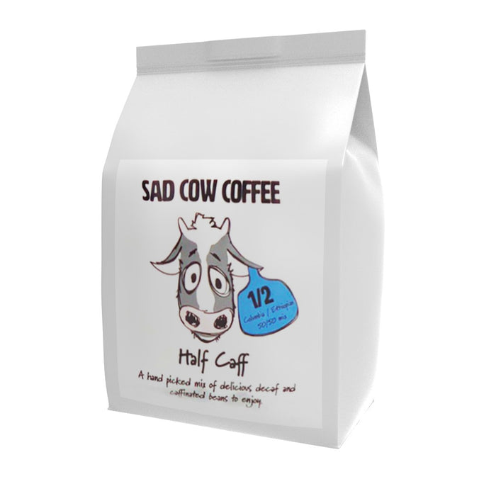 Sad Cow Half-Caf - Half Decaf, Half Regular Medium Roast Coffee