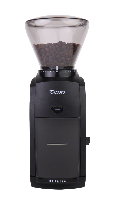 Baratza Encore coffee grinder in black - front view